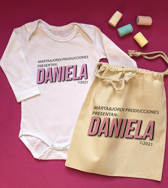 Cojunto de body y bolsita producciones para recién